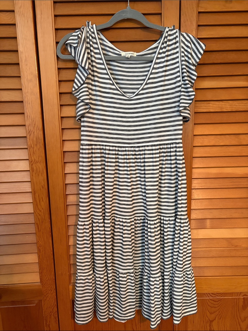 Max Studio Black & White Striped Top